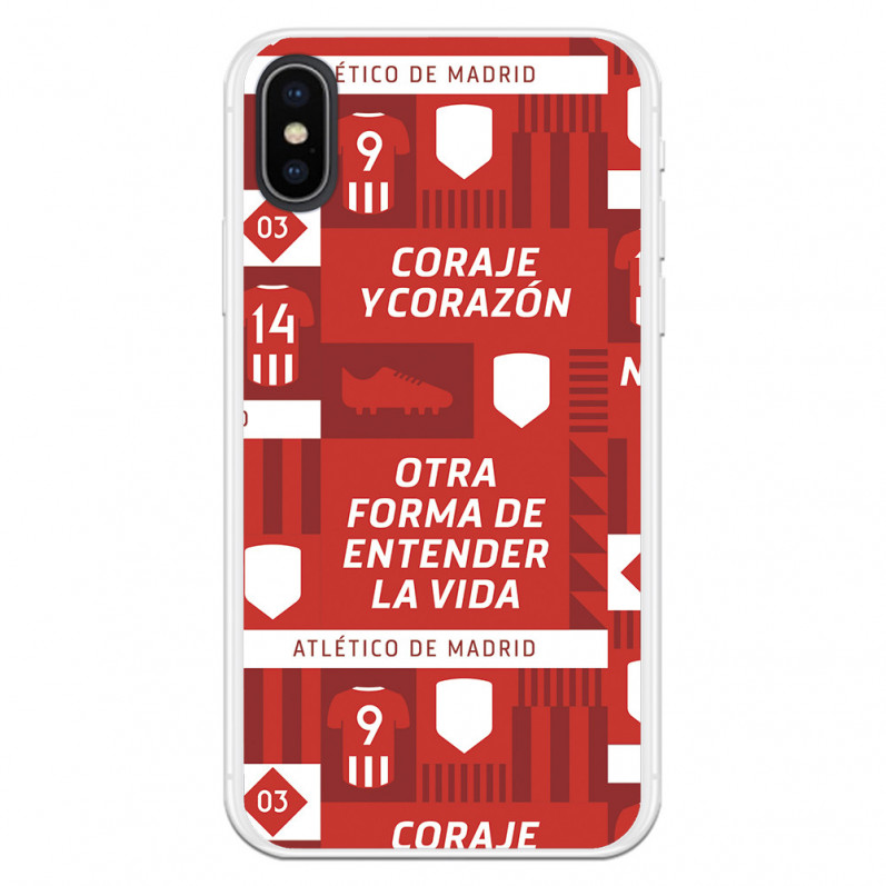 Cover per iPhone X del Atleti Coraje e Corazón - Licenza Ufficiale Atlético de Madrid