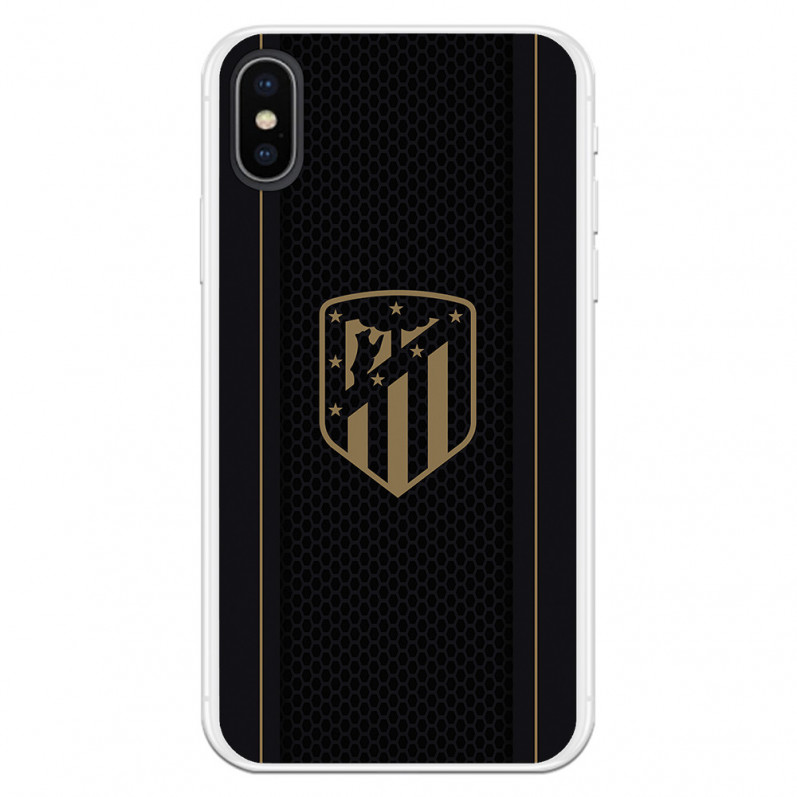 Cover per iPhone X del Atleti Stemma Dorato Sfondo Nero - Licenza Ufficiale Atlético de Madrid