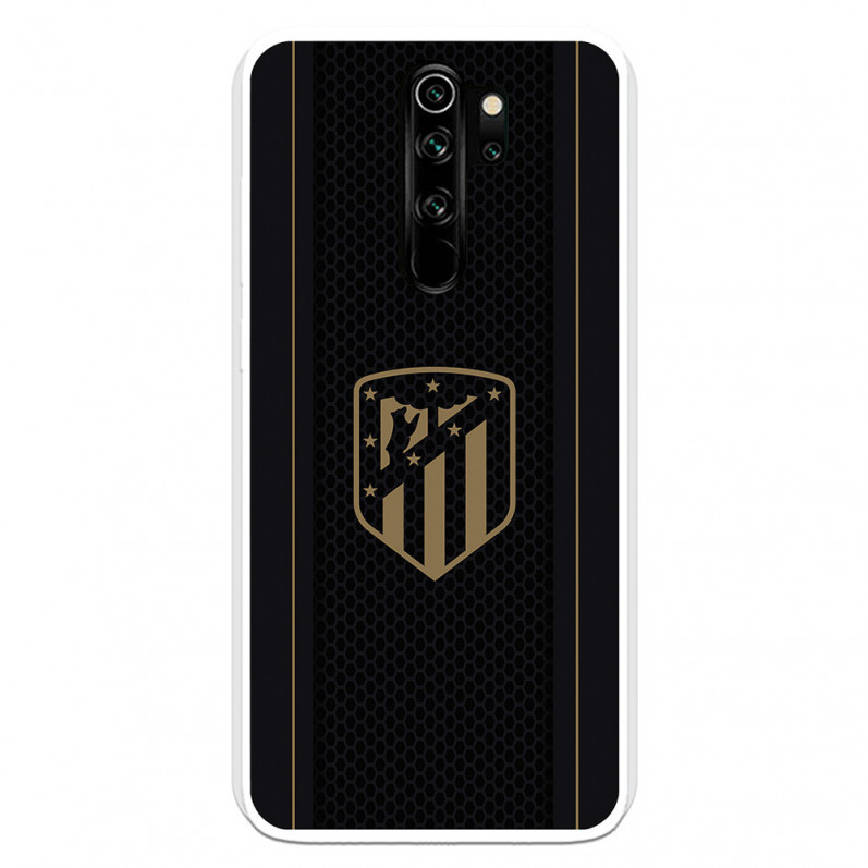 Cover per Xiaomi Redmi Note 8 Pro del Atleti Stemma Dorato Sfondo Nero - Licenza Ufficiale Atlético de Madrid