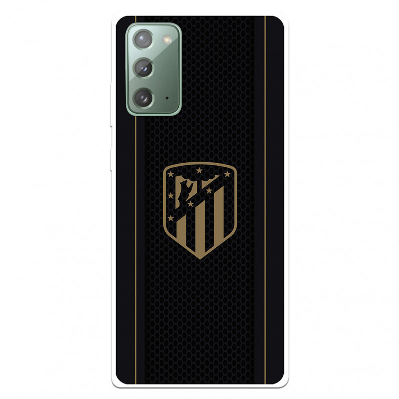 Cover per Samsung Galaxy Note 20 del Atleti Stemma Dorato Sfondo Nero - Licenza Ufficiale Atlético de Madrid