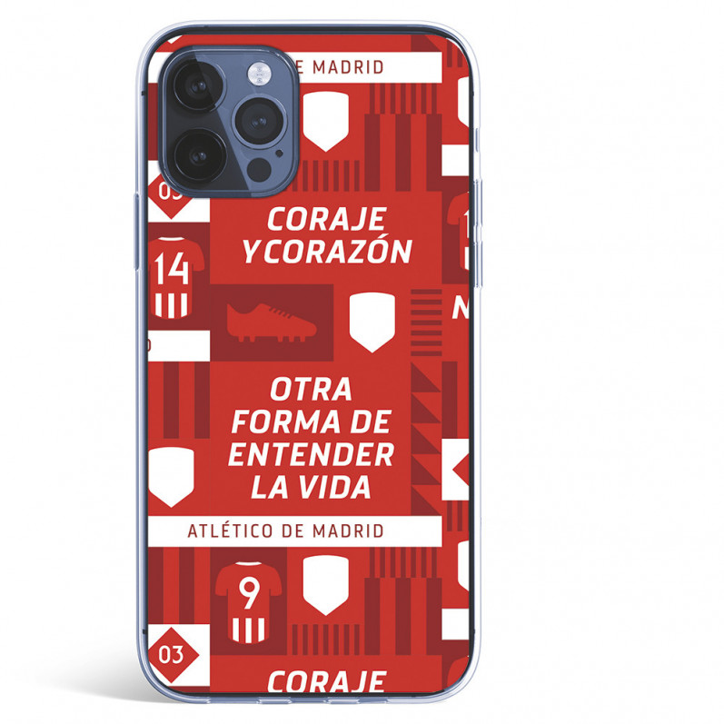 Cover per iPhone 12 del Atleti Coraje e Corazón - Licenza Ufficiale Atlético de Madrid