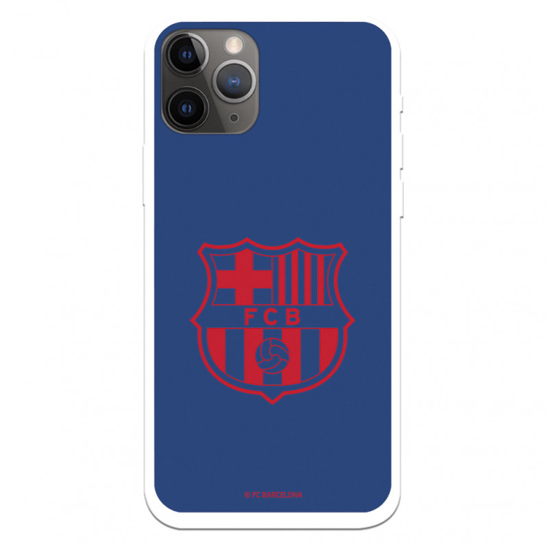 Cover per iPhone 11 Pro del Barcelona Stemma Rosso Sfondo Blu - Licenza Ufficiale FC Barcelona