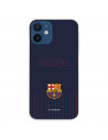 Cover per iPhone 12 Mini del Barcelona Barsa Sfondo Blu - Licenza Ufficiale FC Barcelona