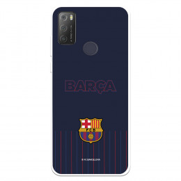 Funda para Alcatel 1S 2021 del Barcelona Barsa Fondo Azul - Licencia Oficial FC Barcelona