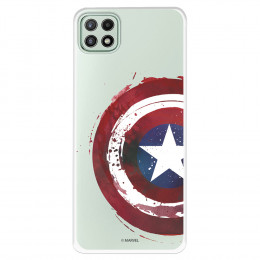 Funda para Samsung Galaxy A22 5G Oficial de Marvel Capitán América Escudo Transparente - Marvel