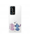 Funda para Huawei P40 Pro Plus Oficial de Disney Angel & Stitch Beso - Lilo & Stitch