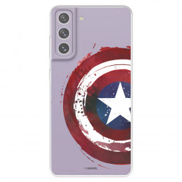 Funda para Samsung Galaxy S21 FE Oficial de Marvel Capitán América Escudo Transparente - Marvel