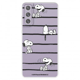 Funda para Samsung Galaxy S21 FE Oficial de Peanuts Snoopy rayas - Snoopy