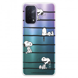 Funda para Oppo A74 5G Oficial de Peanuts Snoopy rayas - Snoopy